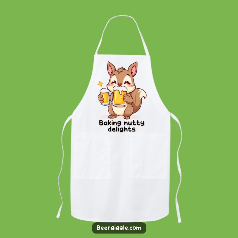 Funny Cheerful Squirrel Beer Apron - Cook with Bushy-Tailed Brilliance!