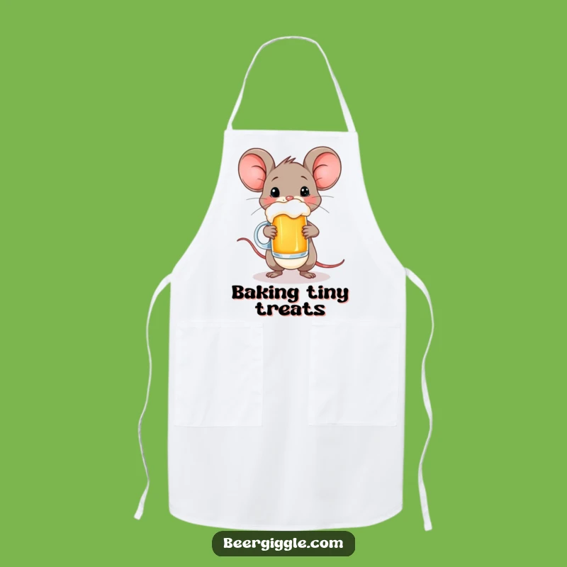 Funny Happy Mouse Beer Apron - Cook with Cute Concentration!