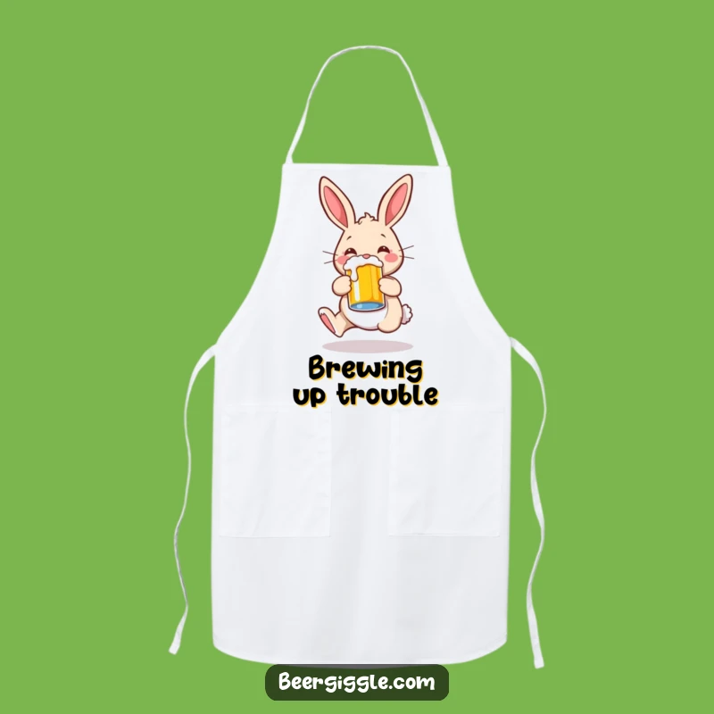 Funny Rabbit Hopping Beer Apron: Cook Up Some Laughs in the Kitchen