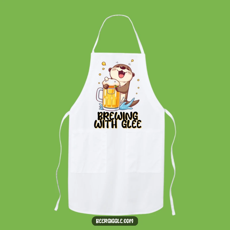 Funny Otter Beer Dive Apron: Hilarious Kitchen Fun for Water Lovers