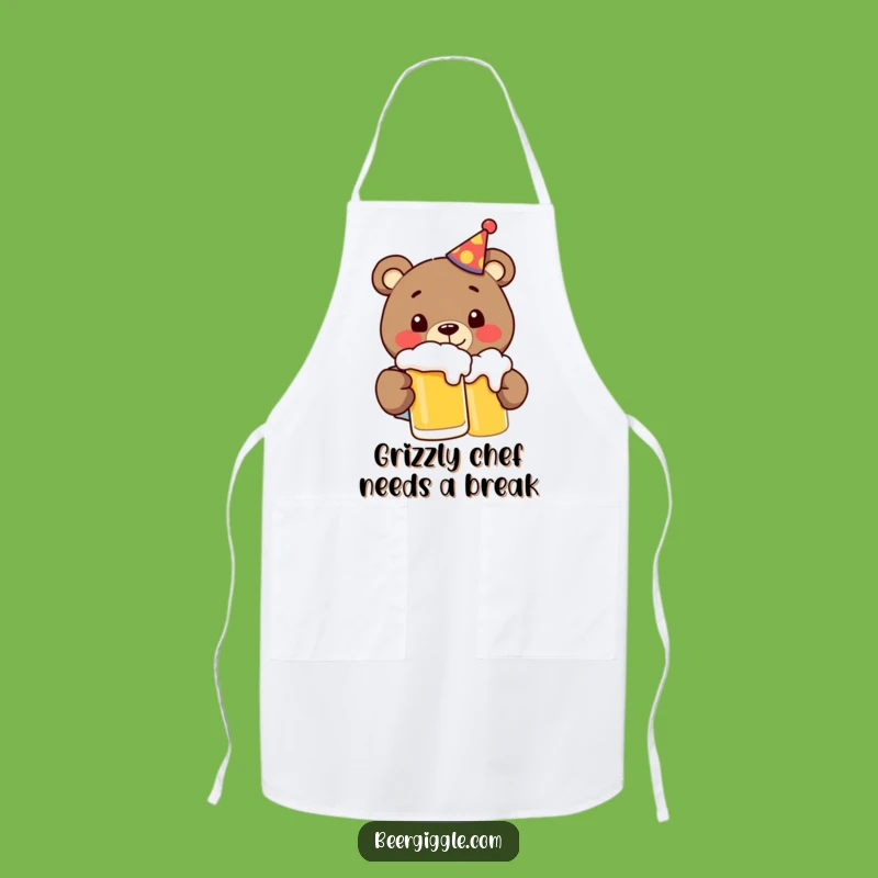 Funny Bear Party Beer Apron: Hilarious Kitchen Fun for Beer Lovers