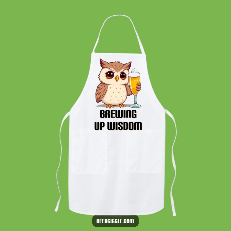 Funny Curious Owl Beer Apron - Cook Up Laughs in the Kitchen!