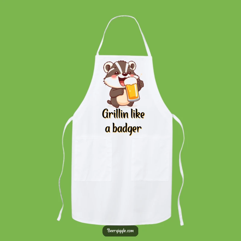 Funny Delighted Badger Beer Apron - Cook Up a Celebration!
