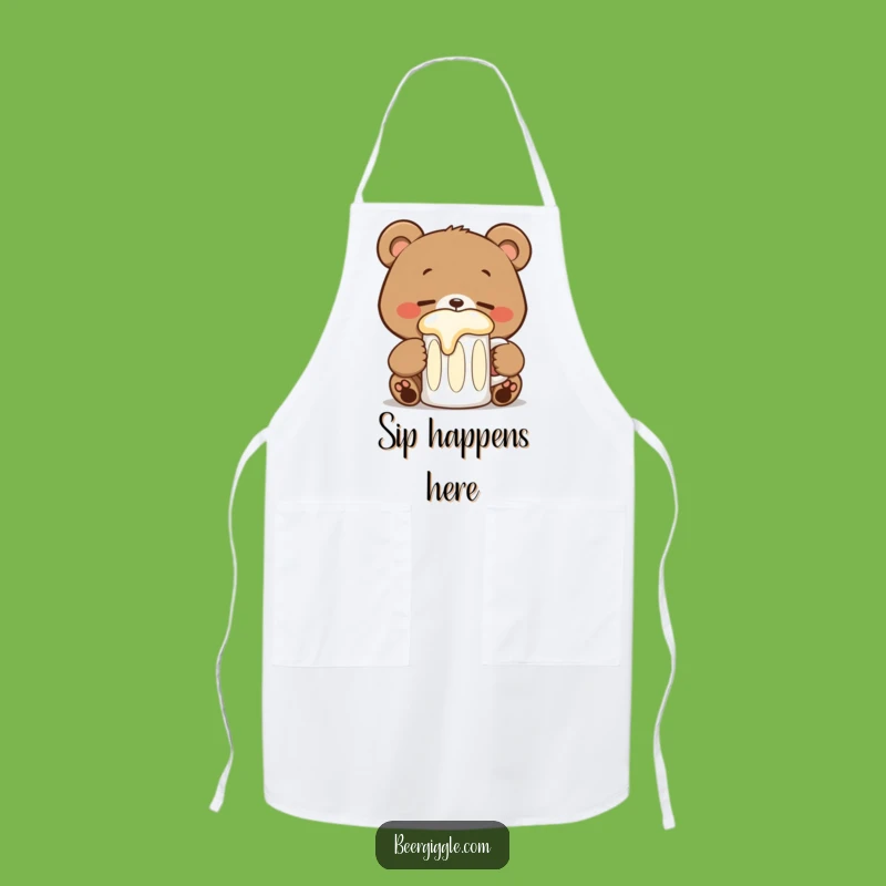 Funny Kawaii Bear Stein Apron - Kitchen Joy Gift