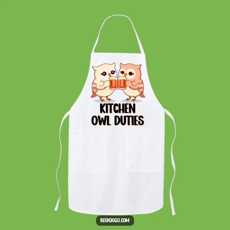 Funny Kawaii Owl Mugs Apron - Kitchen Friendship Gift