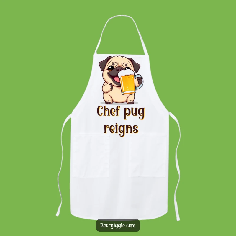 Funny Pug Beer Toast Apron: Hilarious Kitchen Fun for Dog Lovers