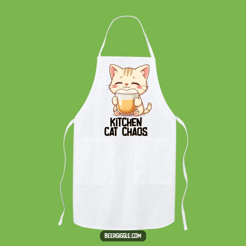 Funny Cat Apron - Smiling Feline Brew Accessory for the Kitchen
