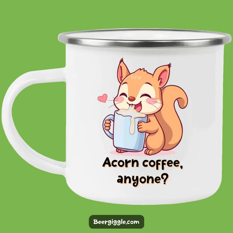 Funny Kawaii Squirrel Chugging Camping Mug - Adventure Fuel & Hilarious Sips!