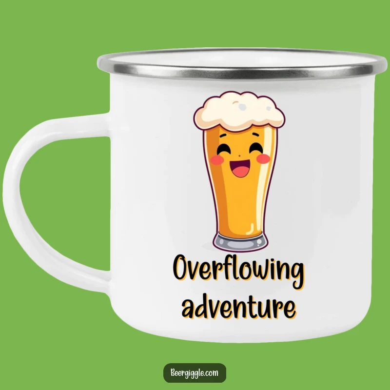Durable Funny Pint Glass Overflowing Beer Camping Mug - Outdoor Beer Lover Gear