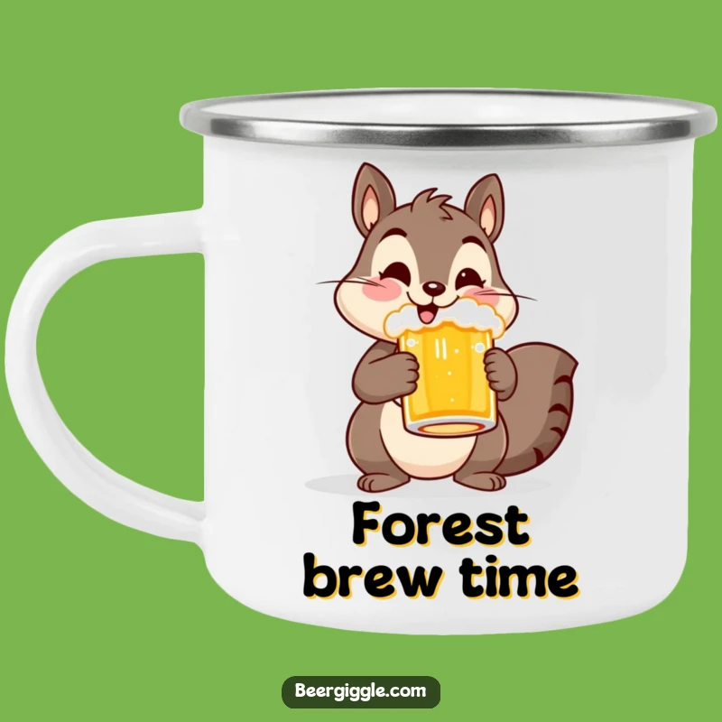Funny Cheerful Squirrel Beer Mug Camping Mug - Outdoor Woodland Gift