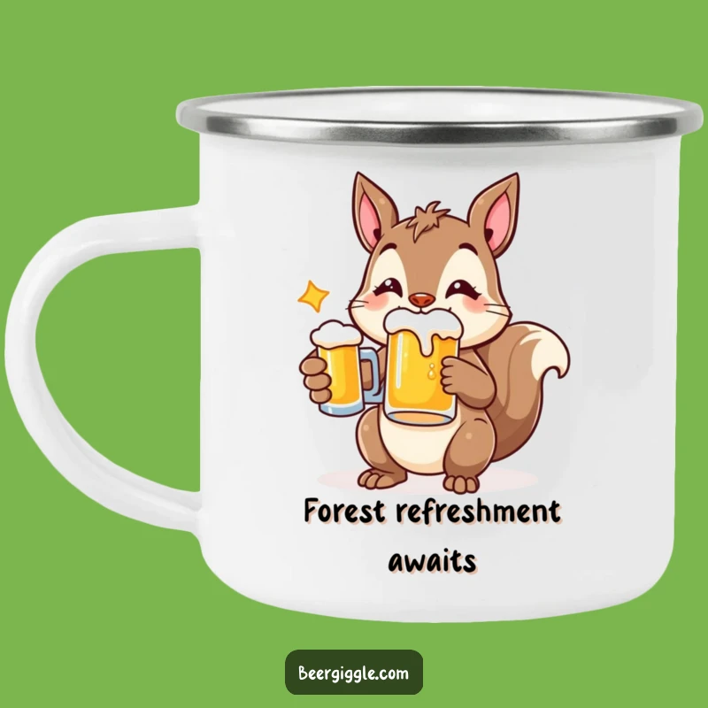 Funny Cheerful Squirrel Beer Camping Mug - Adventure Brews!