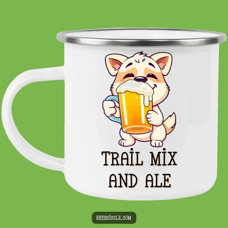 Funny Dog Camping Mug - Happy Pup Beer Mug for Outdoor Adventures