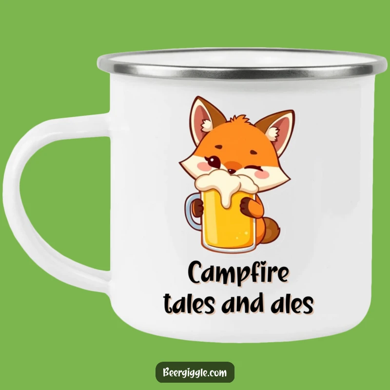 Funny Fox Camping Mug - Winking Vixen Beer Mug for Playful Outdoors