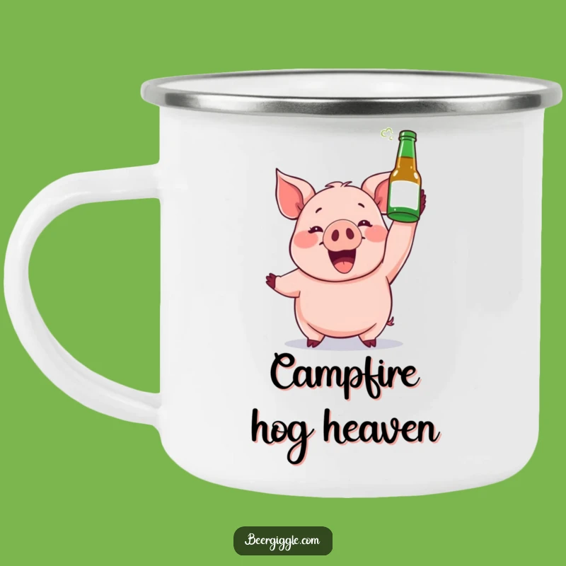 Funny Gleeful Pig Beer Camping Mug - Toast to Adventure!