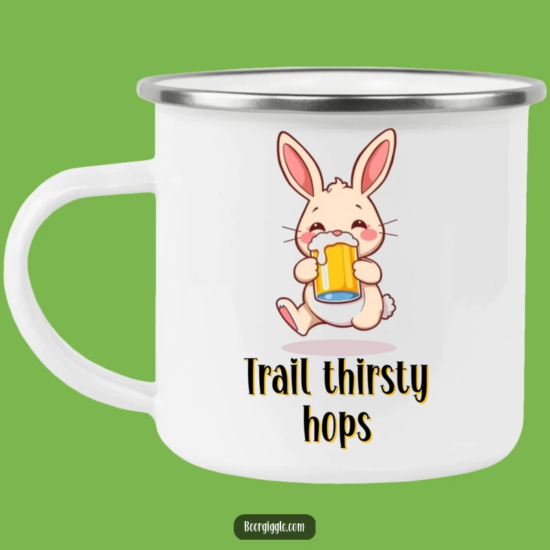 Funny Rabbit Hopping Beer Camping Mug: Adventure Fuel for Your Soul