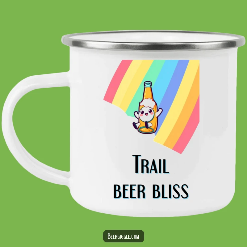 Funny Kawaii Beer Camping Mug: Adventure Rainbow Slide, Perfect Outdoor Gift