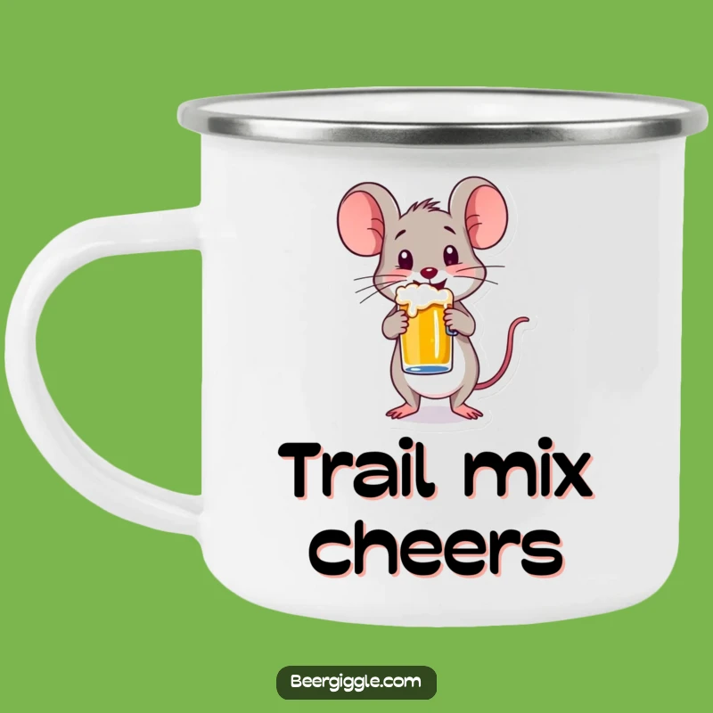 Funny Happy Mouse Beer Mug Camping Mug - Outdoor Whimsy Gift