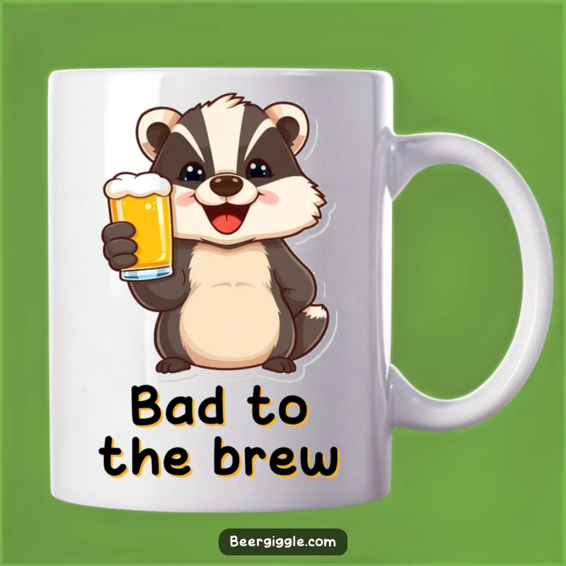 Funny Delighted Badger Beer Toast Mug - Hilarious Celebration Gift