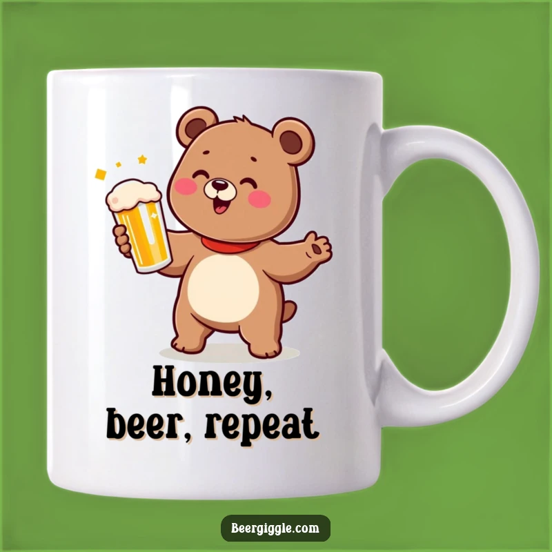 Funny Bear Beer Mug - Dancing Cub Gift for Joyful Beer Lovers