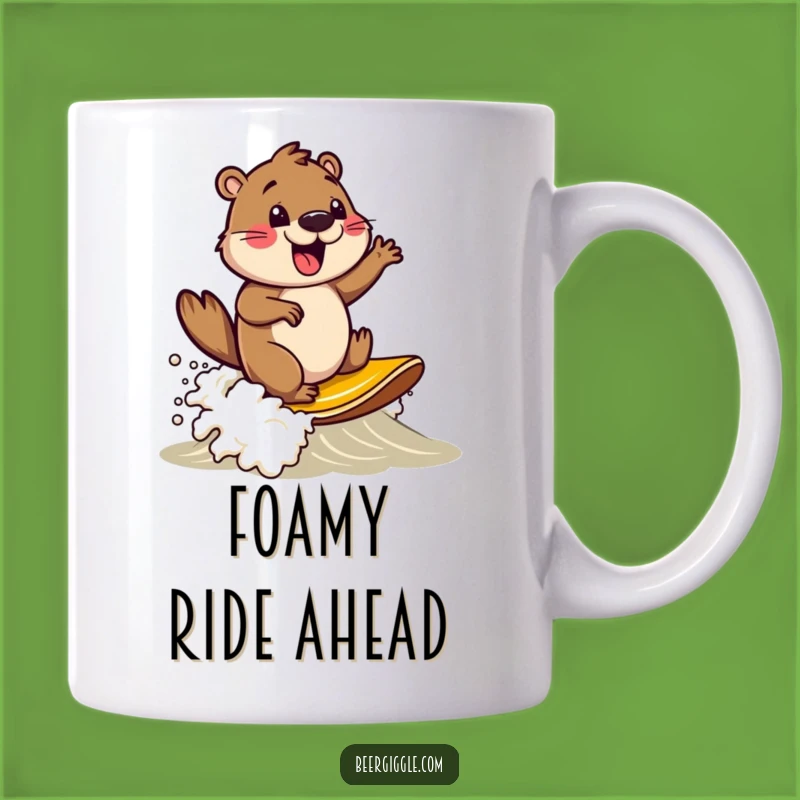 Funny Beaver Surfing Beer Mug: Ride the Wave of Laughter