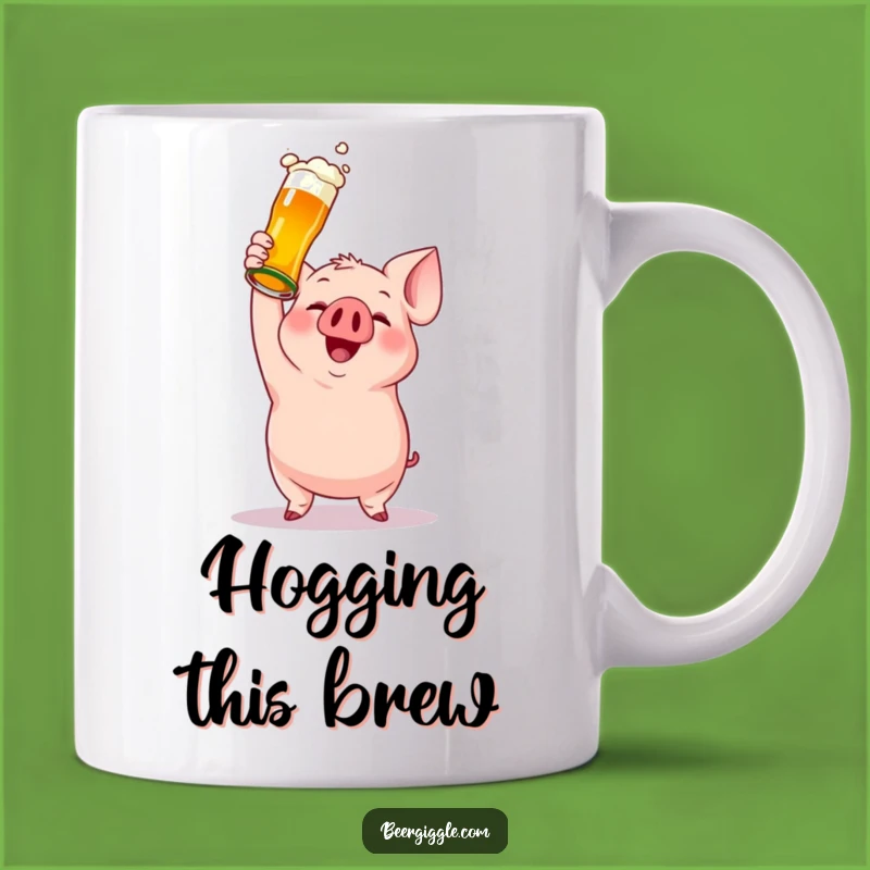 Funny Gleeful Pig Beer Bottle Mug - Perfect Humorous Gift for Beer Lovers