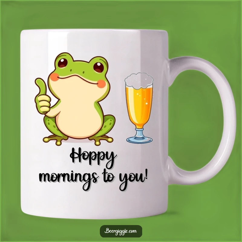 Funny Kawaii Frog Thumbs Up Mug - Happy Vibes, Perfect Beer Buddy Gift!