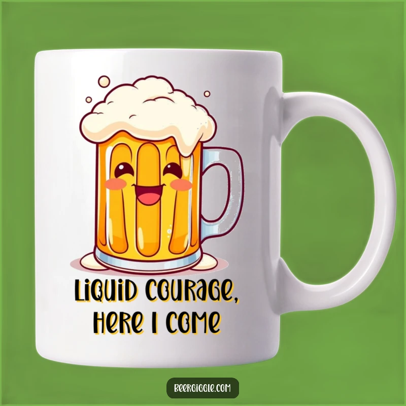 Kawaii Beer Mug Funny Overflowing Character - Perfect Funny Gift Mug!