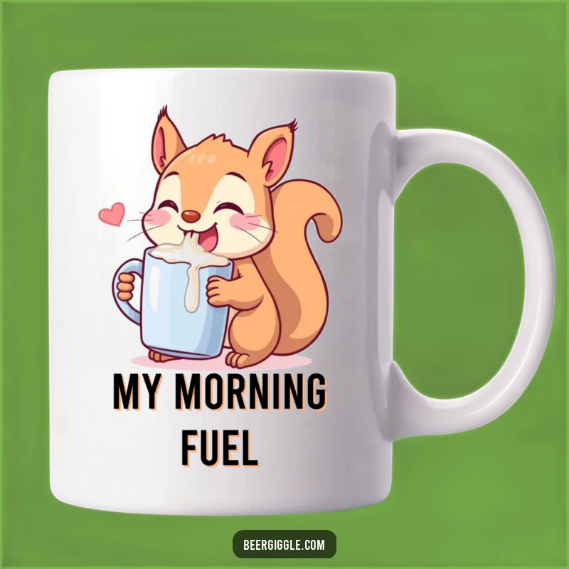 Funny Kawaii Squirrel Mug - Chugging Delightful Brew, Perfect Humorous Gift!
