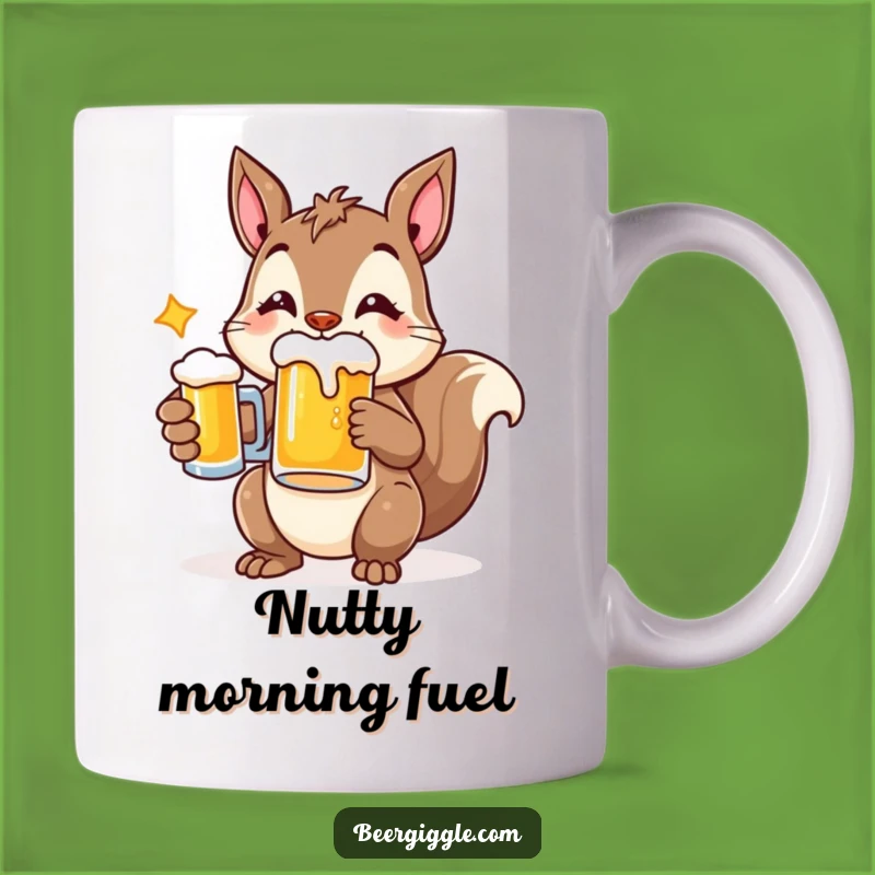 Funny Cheerful Squirrel Beer Mug - Nuts About Brews!