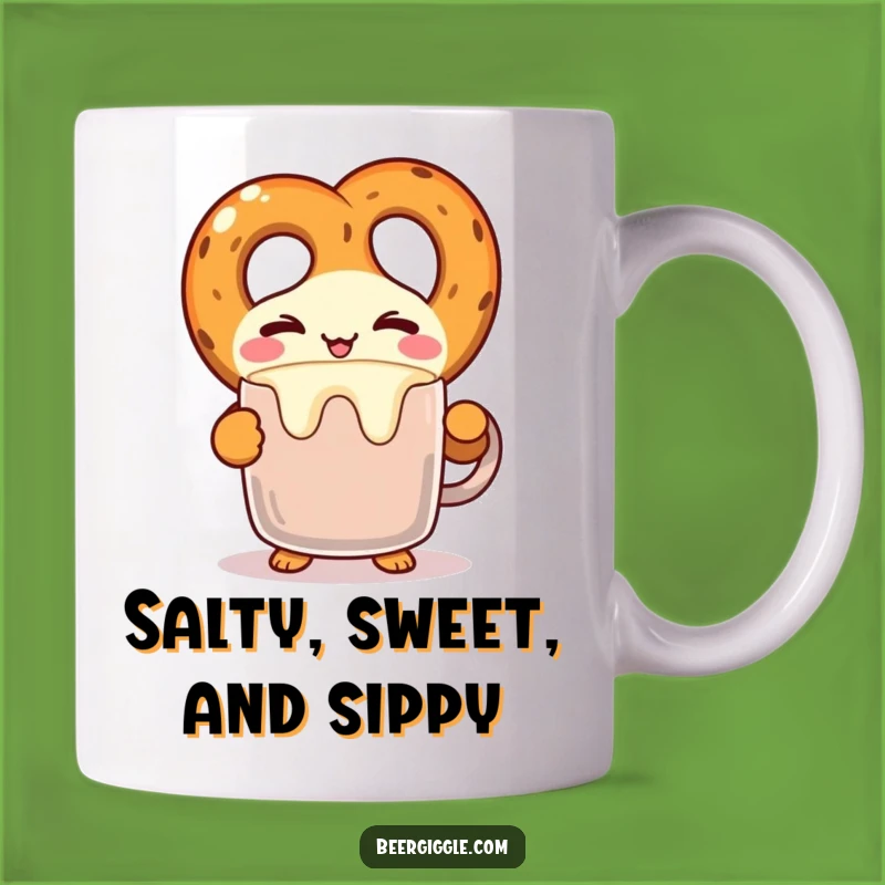 Kawaii Pretzel Funny Winking Mug - Perfectly Balanced Humor Gift!