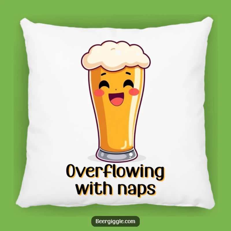 Comfortable Funny Pint Glass Overflowing Beer Pillow - Accent Pillow for Relaxation