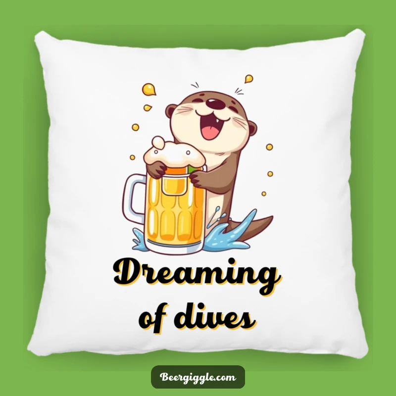 Funny Otter Beer Dive Pillow: Cozy & Hilarious Comfort
