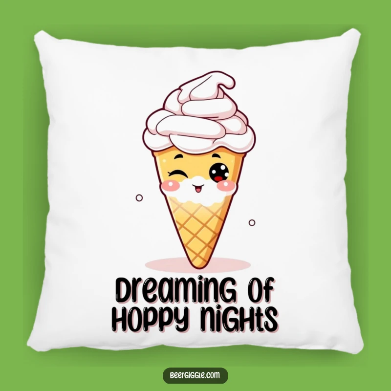 Funny Hop Cone Wink Pillow: Cozy Up With Beer Humor