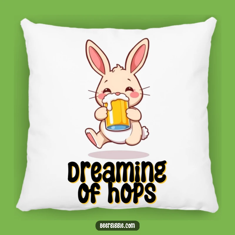 Funny Rabbit Hopping Beer Pillow: Cozy Comfort with a Side of Humor