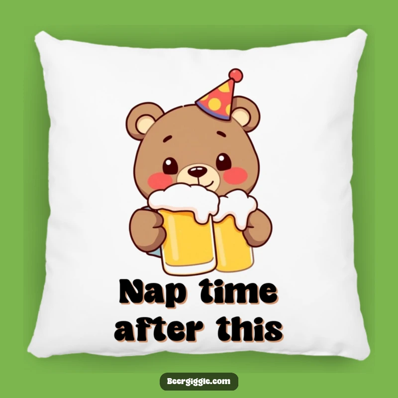 Funny Bear Party Beer Pillow: Cozy, Hilarious Comfort for Beer Fans