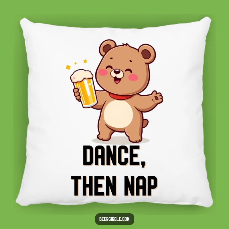 Funny Bear Pillow - Cozy Dancing Cub Comfort for Happy Homes