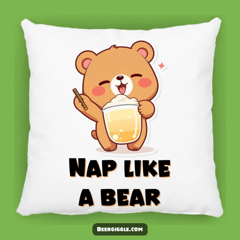 Funny Bear Winking Pillow: Cozy and Hilarious Decor