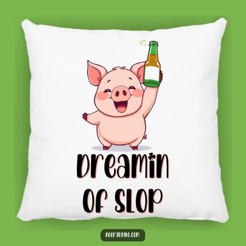 Funny Gleeful Pig Beer Pillow - Cuddle Up with Pure Joy!