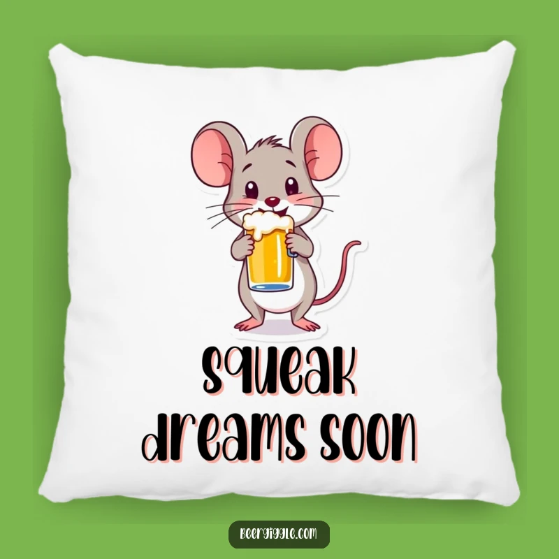 Funny Happy Mouse Beer Mug Pillow - Comfy & Cute Decor Gift