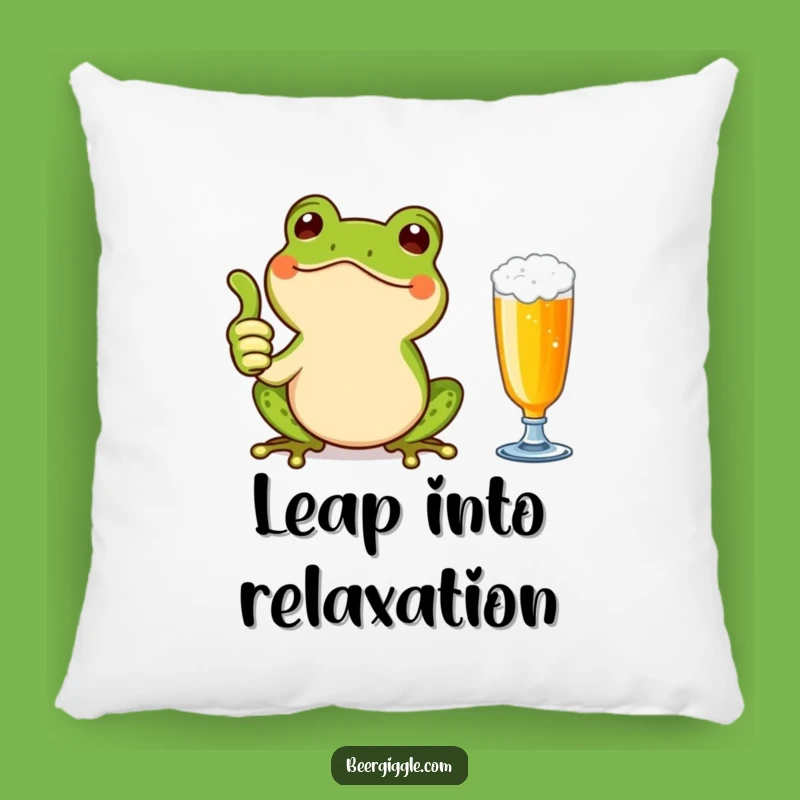 Funny Kawaii Frog Thumbs Up Pillow - Cozy Comfort & Hilarious Positivity!