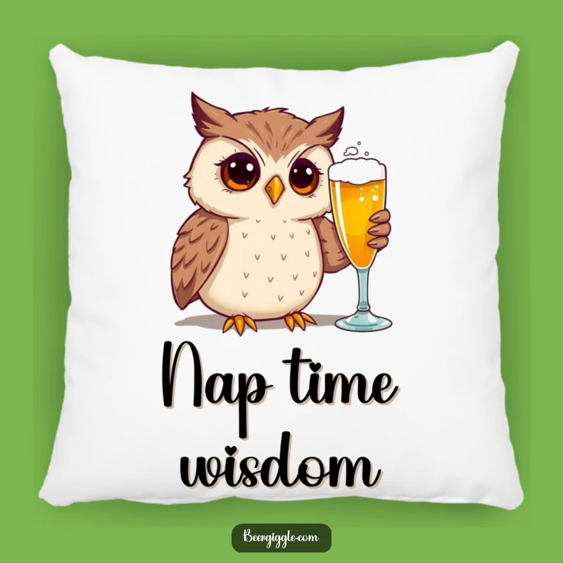 Funny Curious Owl Beer Pillow - Comfy and Hilarious Home Decor Gift!