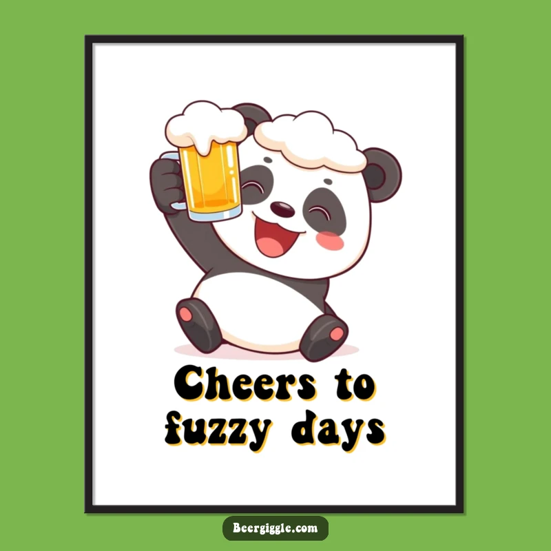 Funny Panda Digital Art - Cheerful Beer Stein Print for Instant Laughs