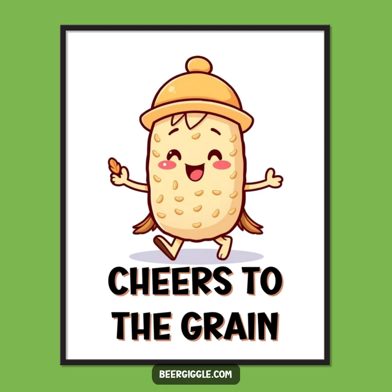 Instant Joy Funny Kawaii Barley Digital Art - Marching Character Download!