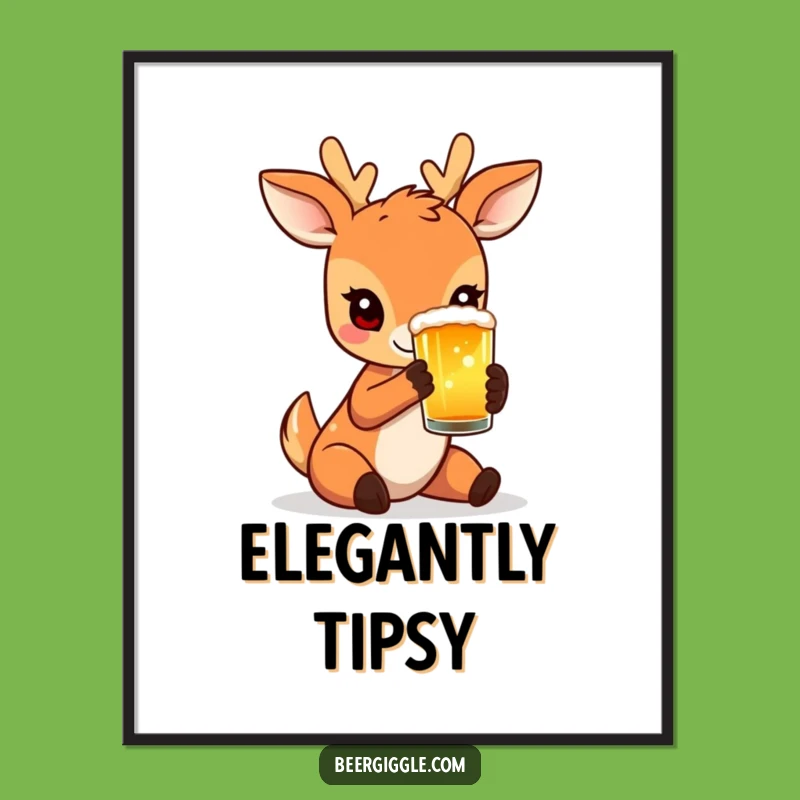 Funny Deer Digital Art: Delicate Bliss Instant Download, An Artistic Funny Gift!