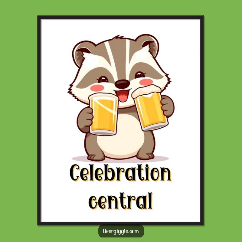 Funny Badger Toast Digital Art: Hilarious Printable for Celebrations