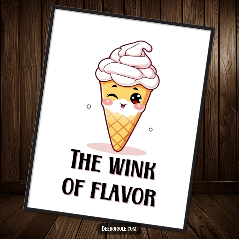 Funny digital art print of a mischievous hop cone winking from a beer, ideal for instant download and wall decor.