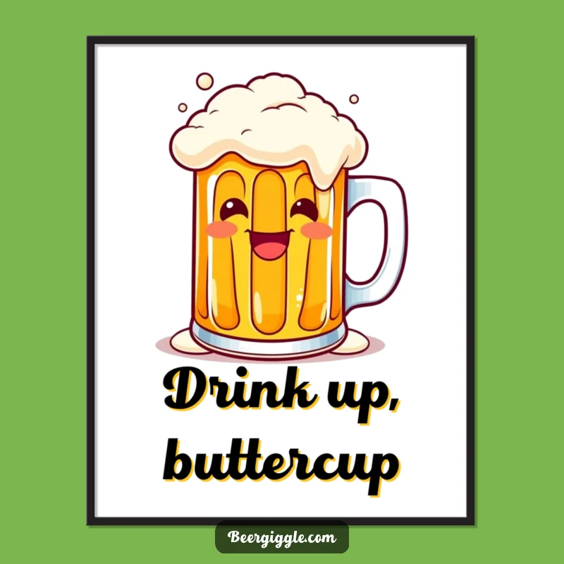 Instant Joy Funny Kawaii Beer Mug Digital Art - Cheerful Character Download!