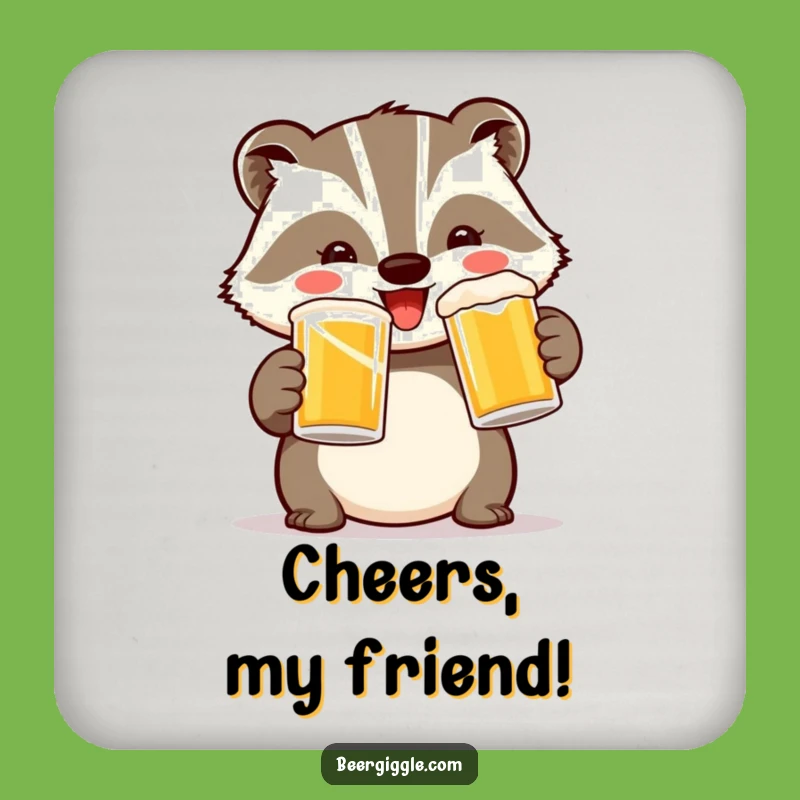 Funny Badger Toast Coaster: Protect Surfaces with Hilarious Charm
