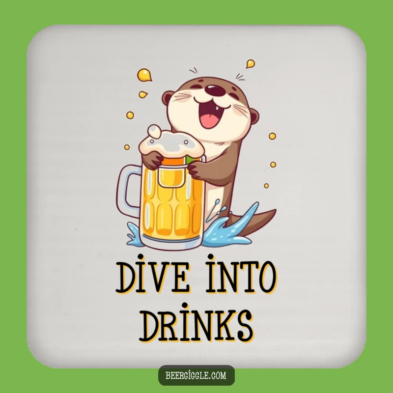 Funny Otter Beer Splash Coaster: Protect Surfaces with Hilarious Style