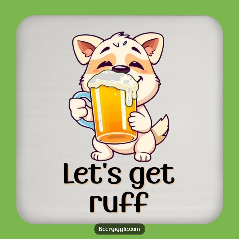 Funny Dog Drink Coaster - Happy Pup Beer Mug Protection for Tables